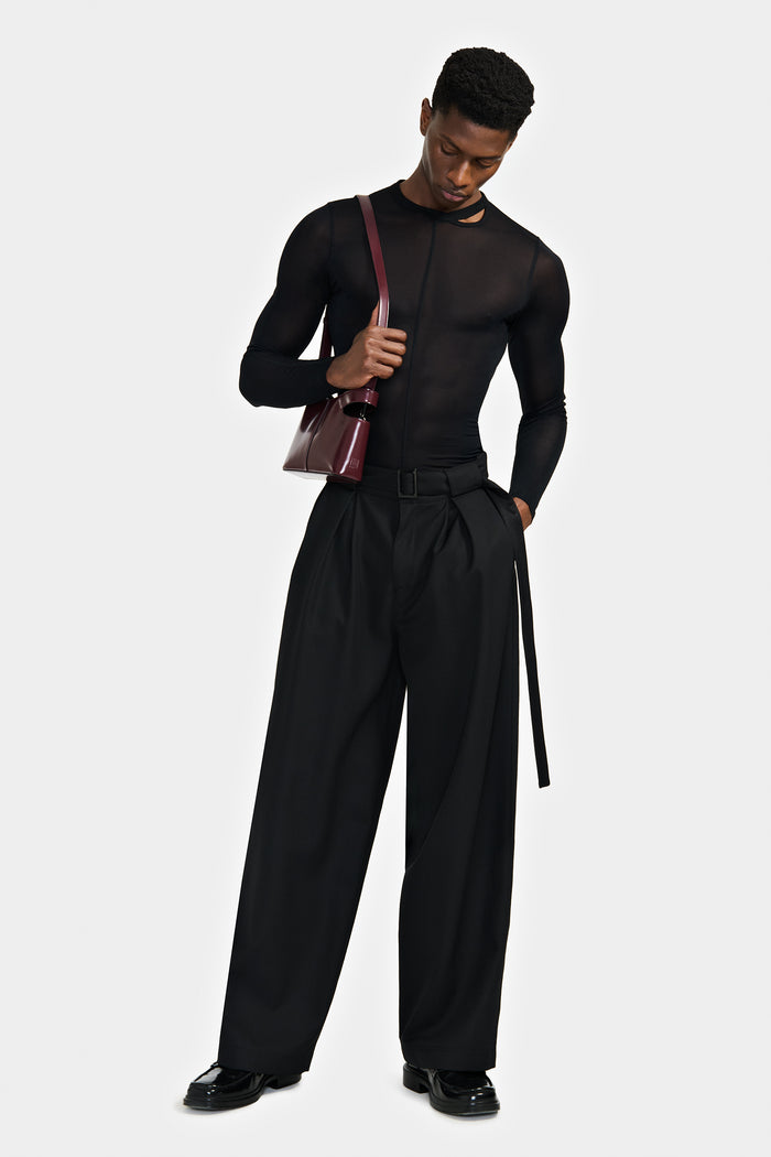 Lgn Louis Gabriel Nouchi T SHIRT MANCHES LONGUES AVEC OUVERTURE ASYMÉTRIQUE EN SOIE