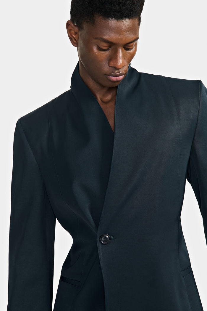 Lgn Louis Gabriel Nouchi VESTE DOUBLE CROISURE À COL DRAPÉ EN VISCOSE