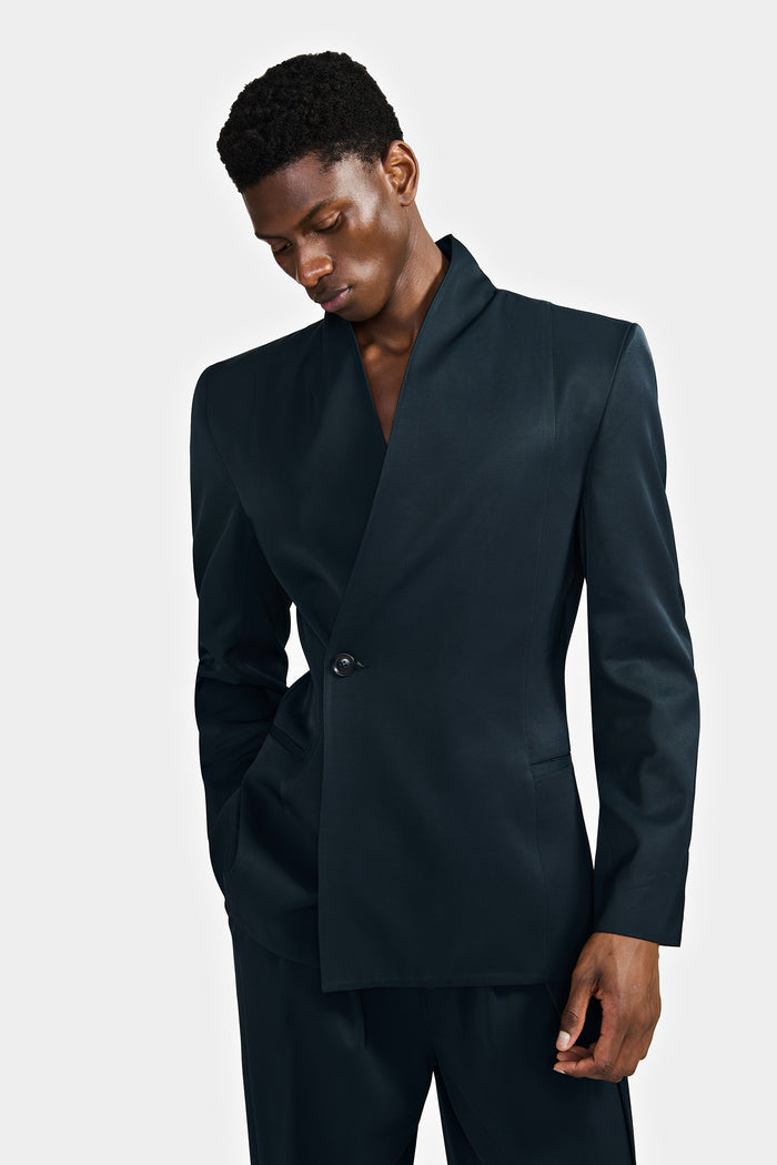 Lgn Louis Gabriel Nouchi VESTE DOUBLE CROISURE À COL DRAPÉ EN VISCOSE