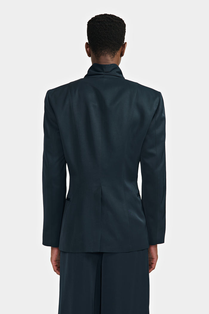 Lgn Louis Gabriel Nouchi VESTE DOUBLE CROISURE À COL DRAPÉ EN VISCOSE