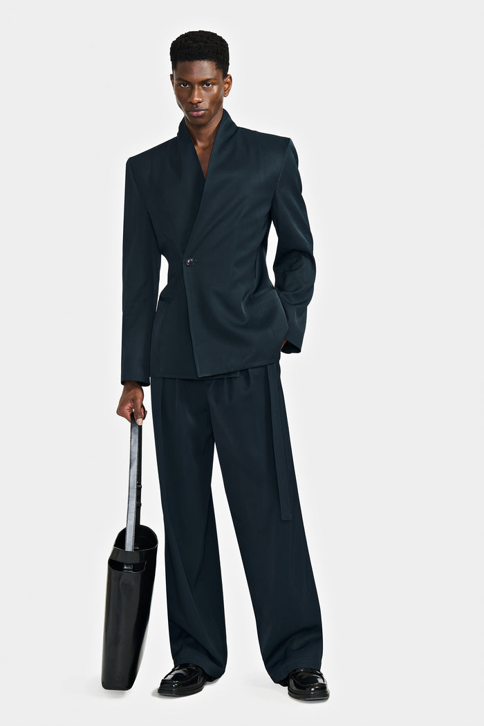 lgn louis gabriel nouchi VESTE DOUBLE CROISURE À COL DRAPÉ EN VISCOSE