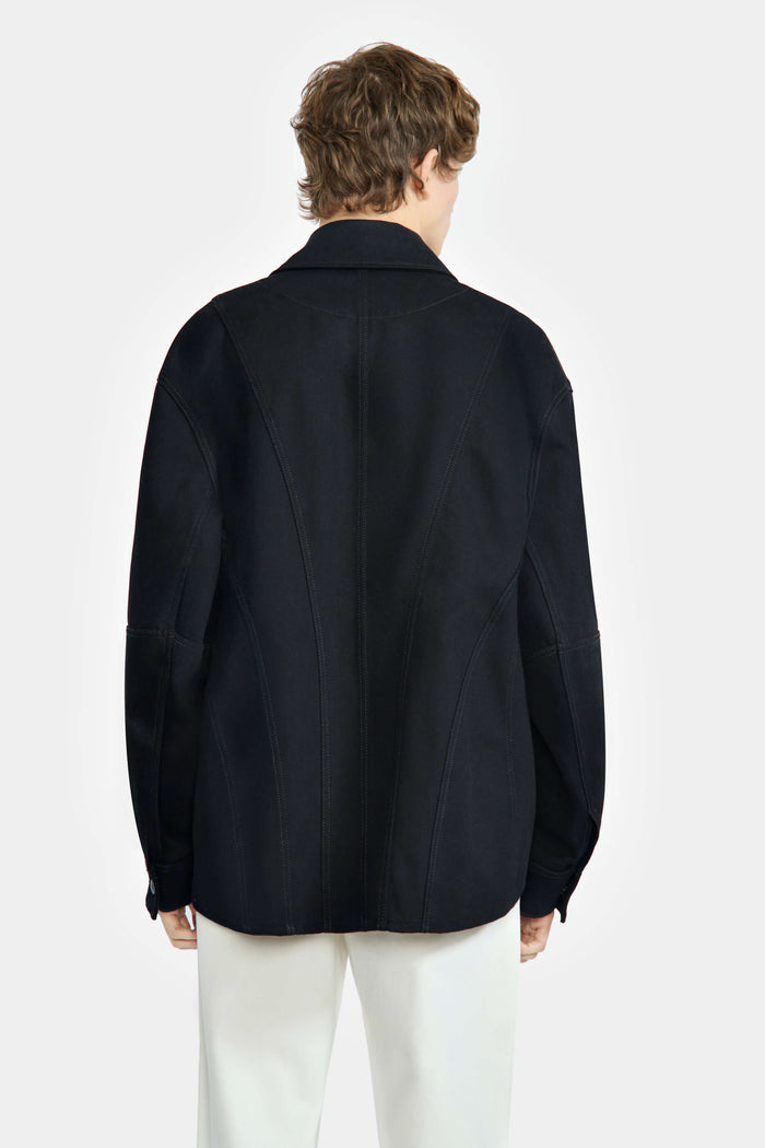 Lgn Louis Gabriel Nouchi VESTE EN DENIM AVEC DETAILS DE CORSET