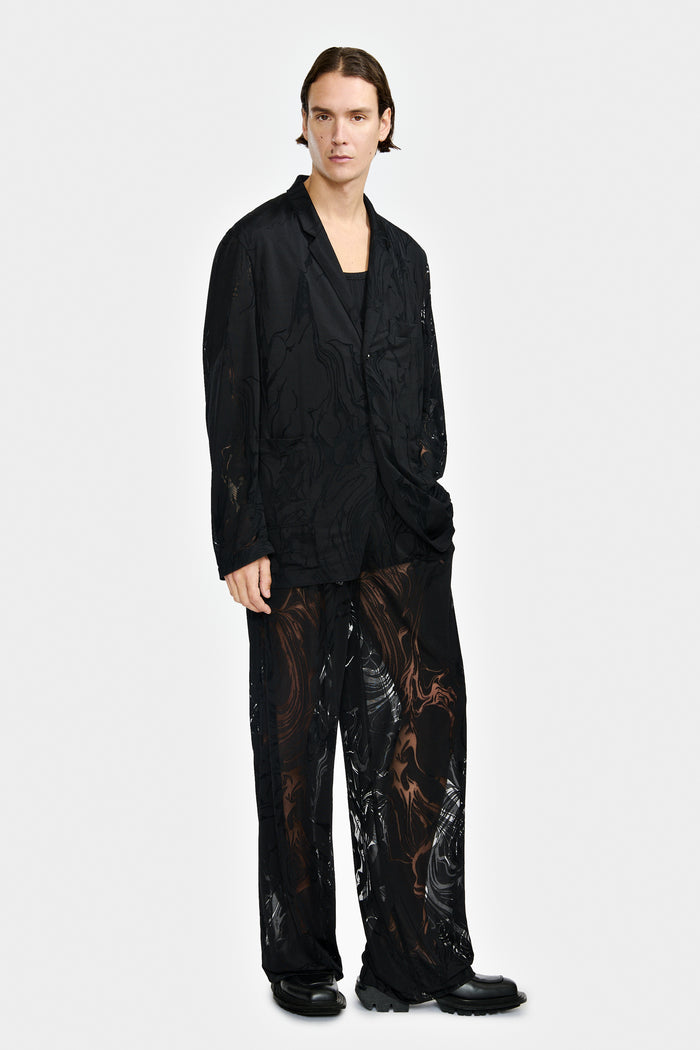 lgn louis gabriel nouchi VESTE FLUIDE EN JERSEY DÉVORÉ MARBRURE