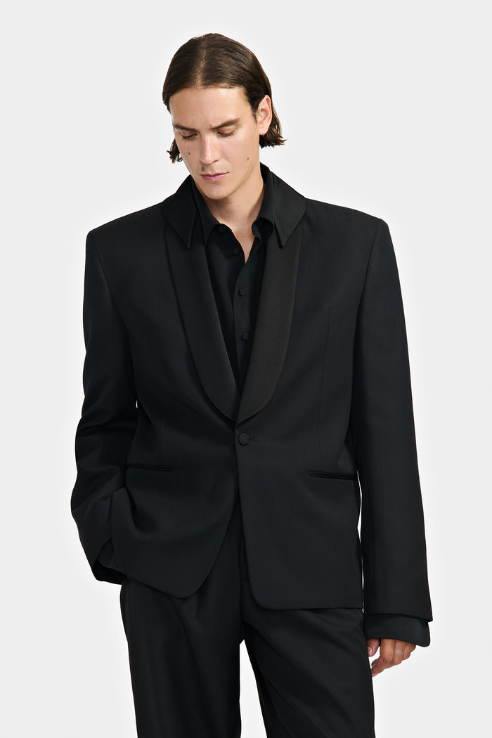 Lgn Louis Gabriel Nouchi VESTE SMOKING AVEC DOUBLE COL CHÂLE EN SATIN