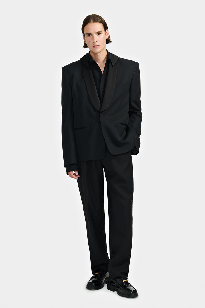 lgn louis gabriel nouchi VESTE SMOKING AVEC DOUBLE COL CHÂLE EN SATIN