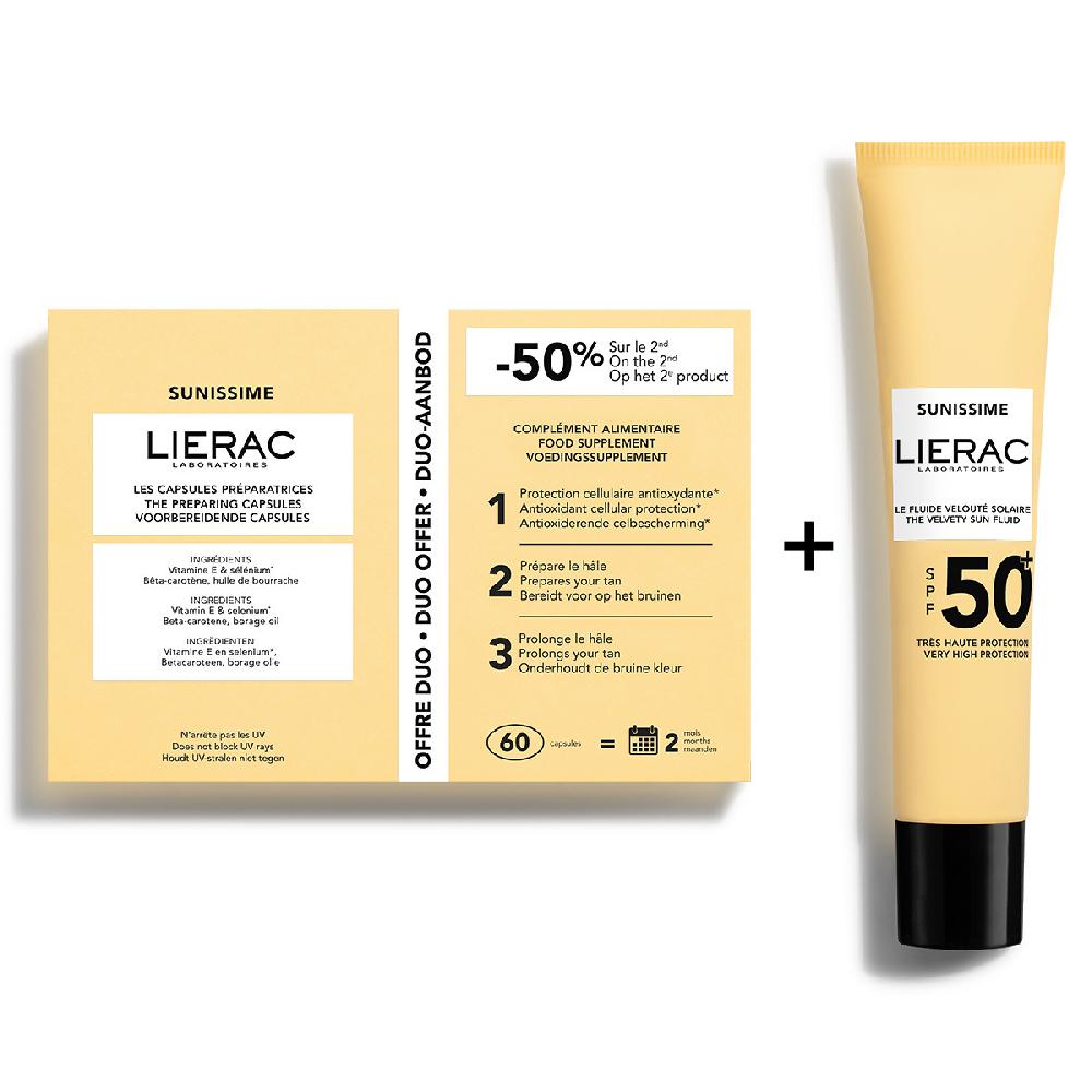 Lierac Sunissime Duo Capsules Préparatrices et Protection Solaire Visage SPF50