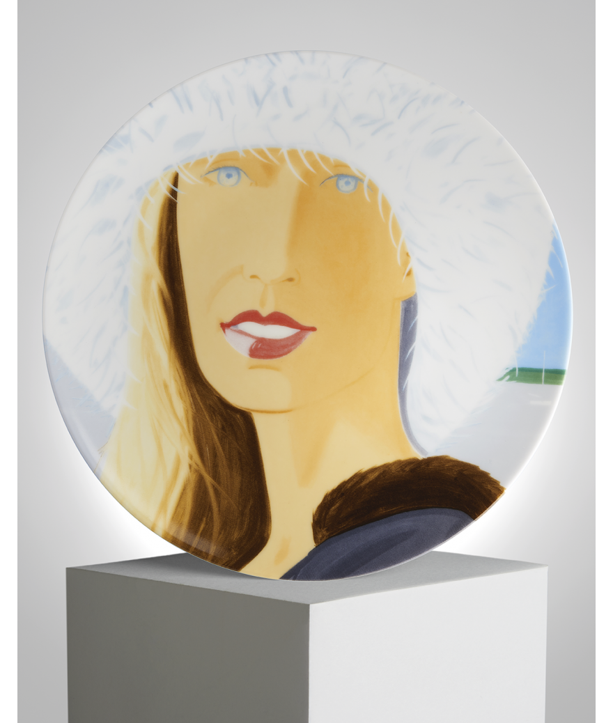 ligne blanche paris Alex KATZ Grande assiette en porcelaine "Jessica"