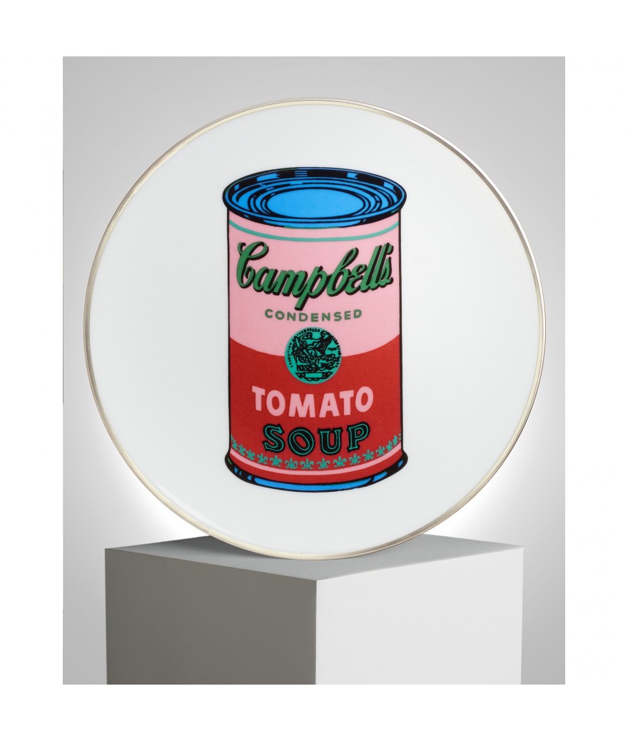 Ligne Blanche Paris Andy WARHOL Assiette En Porcelaine ”Campbell” Pink/Red