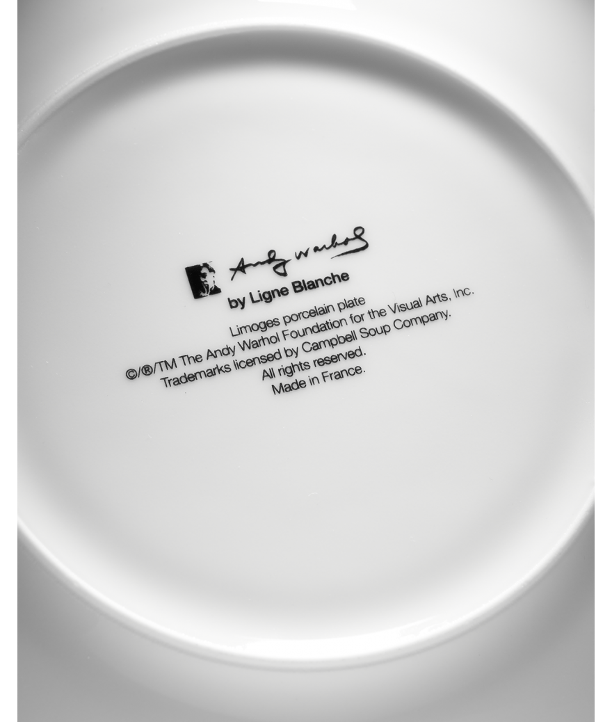 Ligne Blanche Paris Andy WARHOL Assiette En Porcelaine ”Campbell” Turquoise/Purple