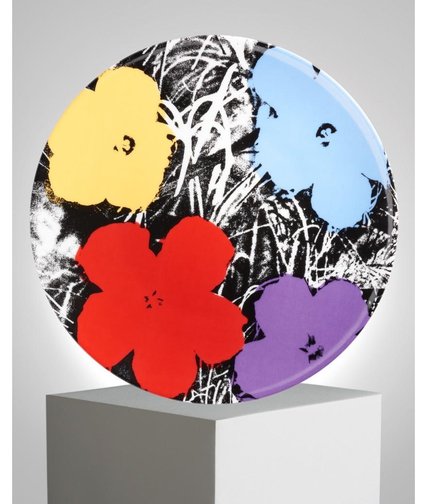 ligne blanche paris Andy WARHOL Assiette en porcelaine ”Flowers” Violet