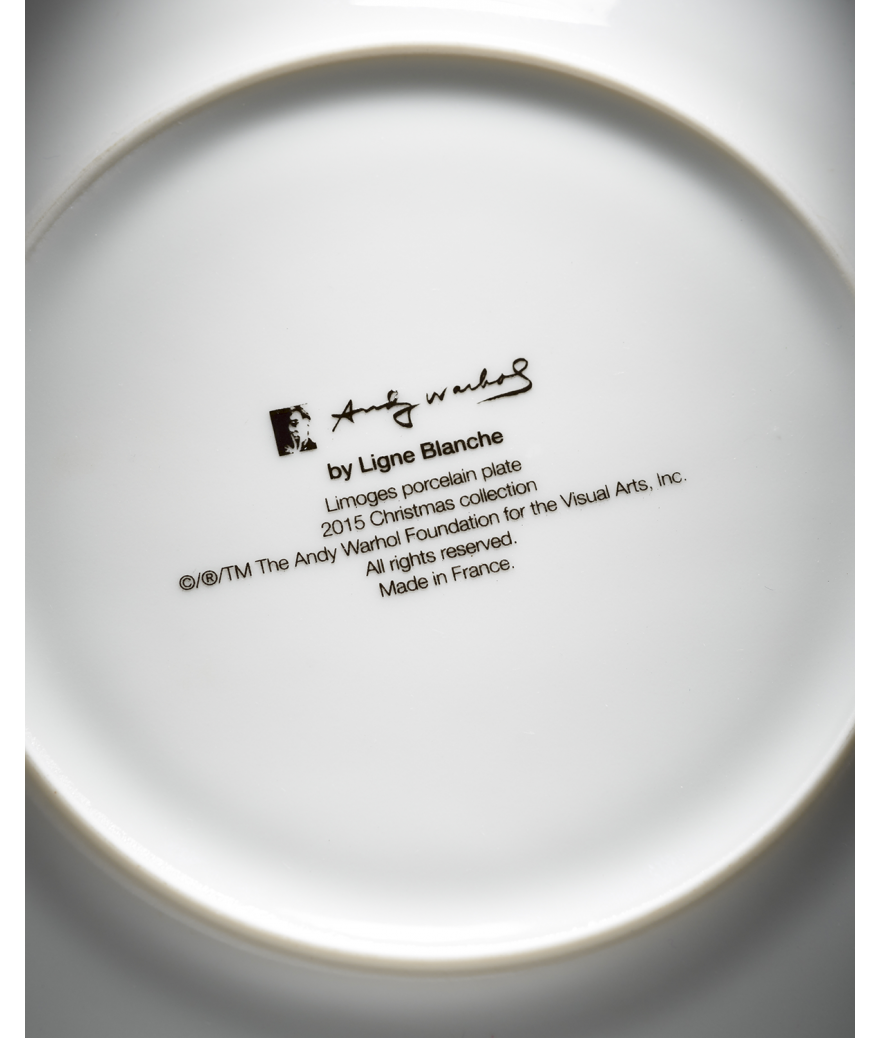 Ligne Blanche Paris Andy WARHOL Assiette En Porcelaine ”Holiday 2015”
