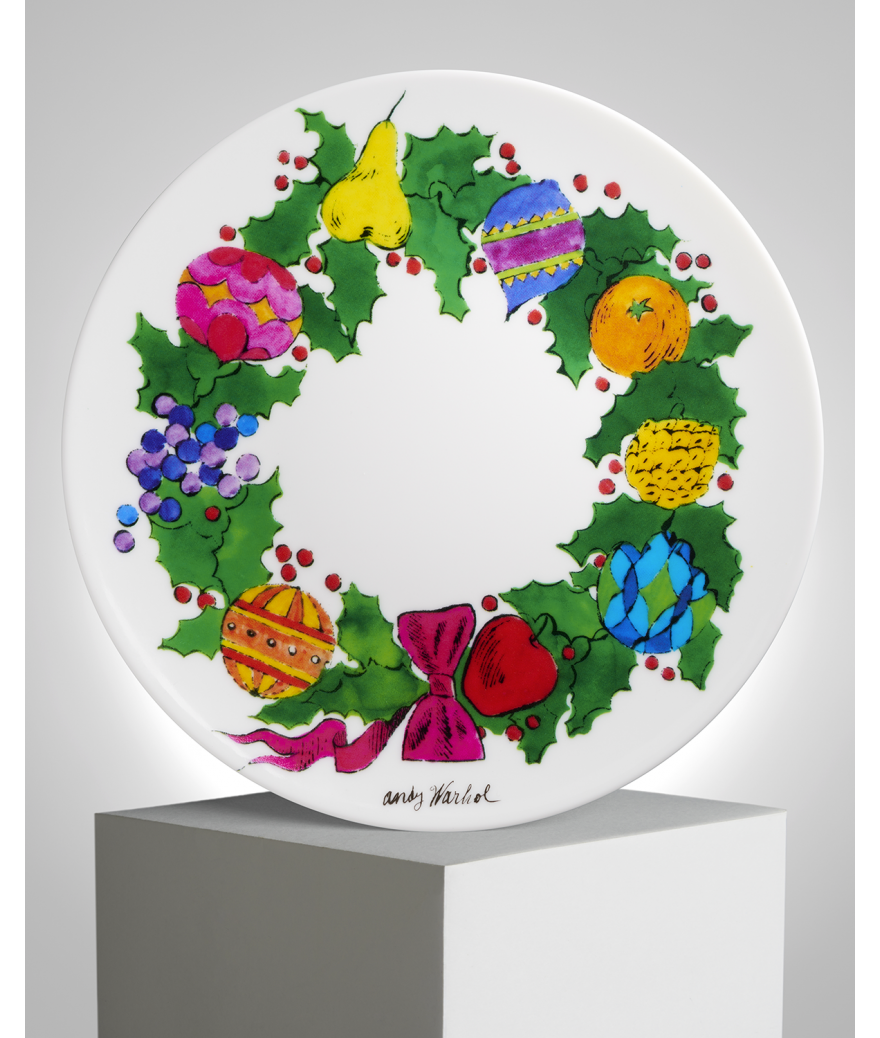 ligne blanche paris Andy WARHOL Assiette en porcelaine ”Holiday 2015”