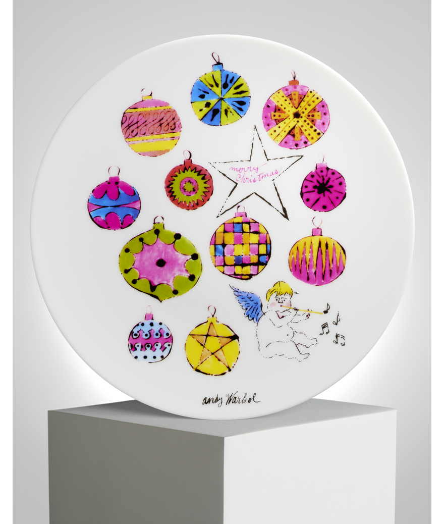 ligne blanche paris Andy WARHOL Assiette en porcelaine ”Holiday 2016 / ANGEL”