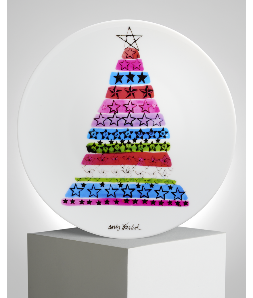 ligne blanche paris Andy WARHOL Assiette en porcelaine ”Holiday 2016 / TREE”