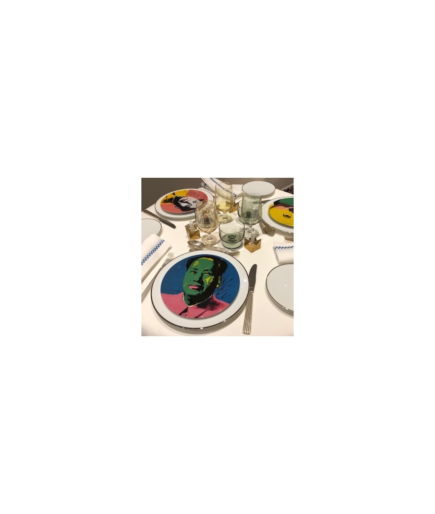 Ligne Blanche Paris Andy WARHOL Assiette En Porcelaine ”Mao” Veste Jaune