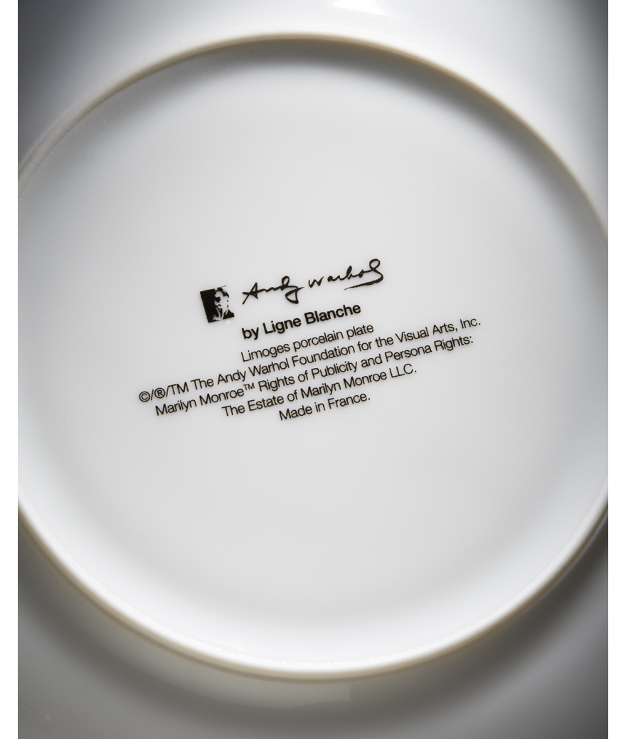 Ligne Blanche Paris Andy WARHOL Assiette En Porcelaine ”Marilyn Bleue”