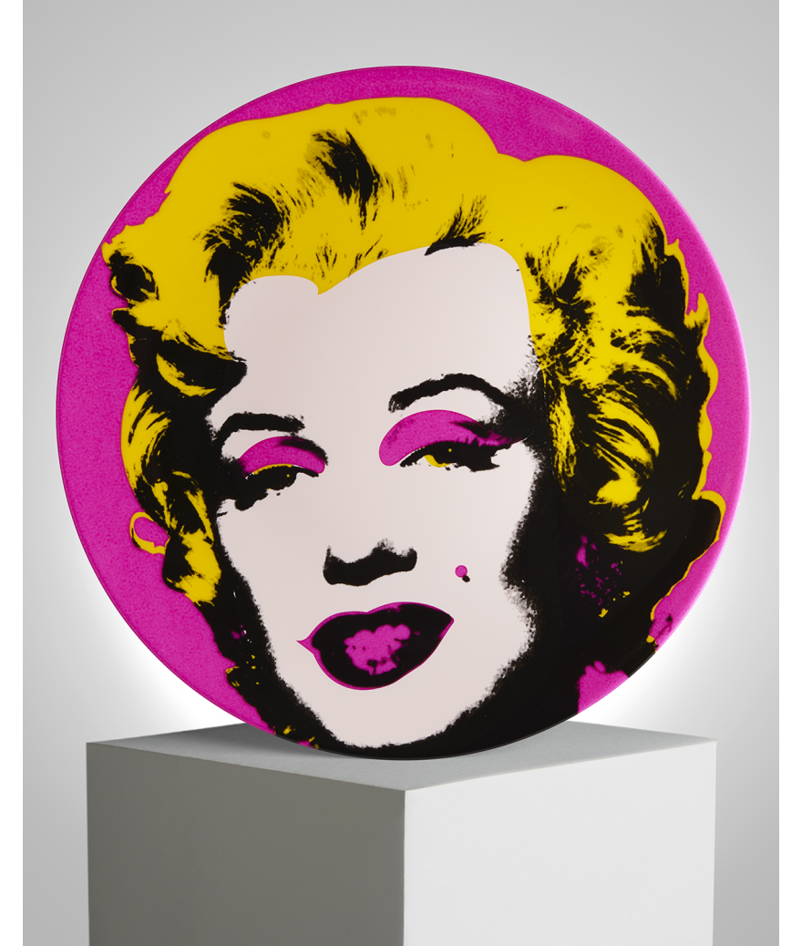 ligne blanche paris Andy WARHOL Assiette en porcelaine ”Marilyn Rose”