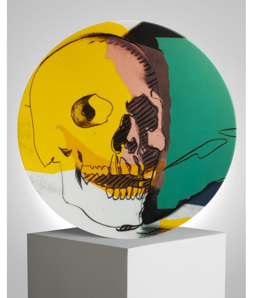 ligne blanche paris Andy WARHOL Assiette en porcelaine ”Skull” Jaune/Rose