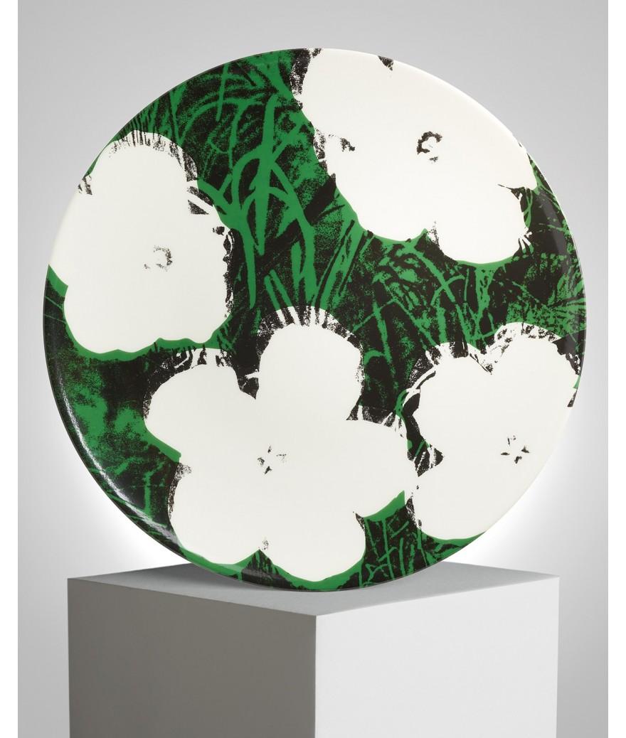 ligne blanche paris Andy WARHOL Assiette en porcelaine ”White Flowers”