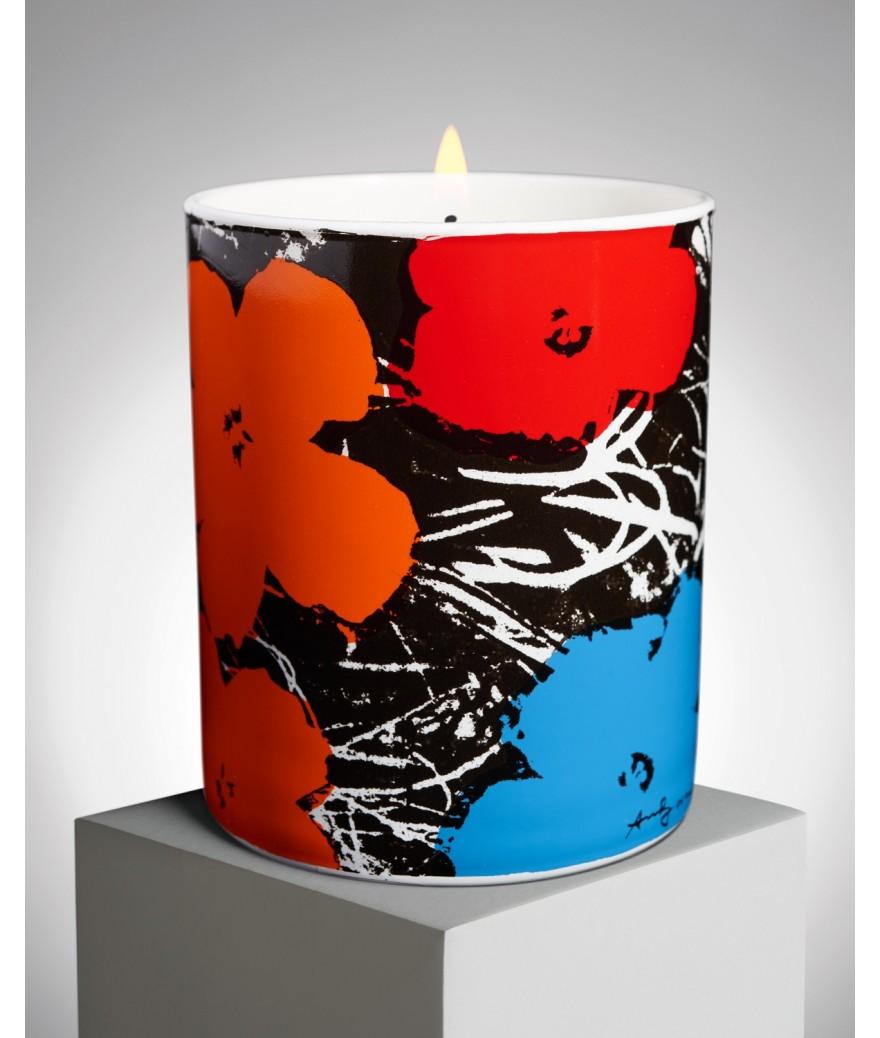 ligne blanche paris Andy WARHOL Bougie ”Flowers Bleu/Orange/Rouge”