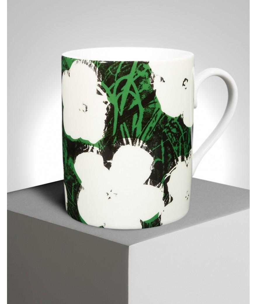 Ligne Blanche Paris Andy WARHOL Mug En Porcelaine ”White Flowers”