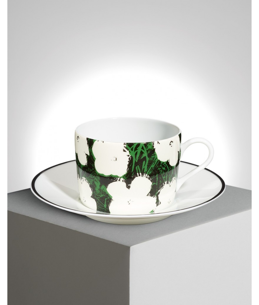 Ligne Blanche Paris Andy WARHOL Tasse à Thé En Porcelaine ”White Flowers”