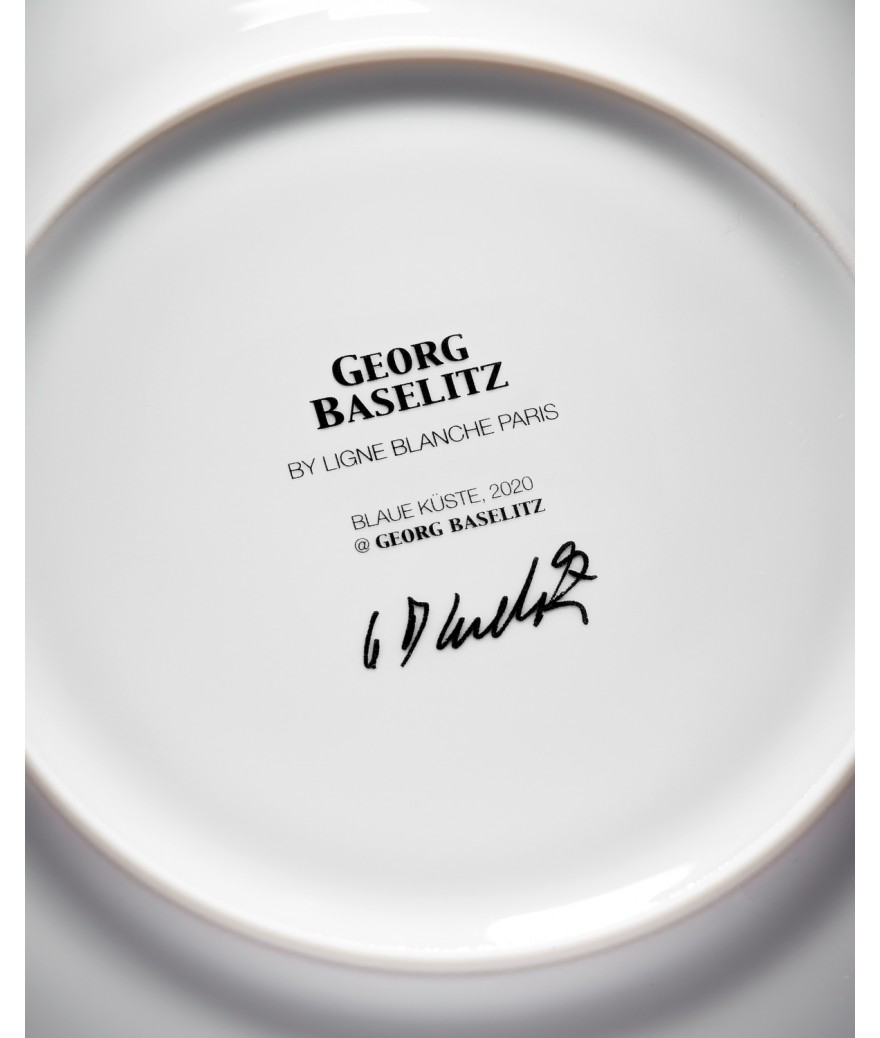 Ligne Blanche Paris BASELITZ Grande Assiette En Porcelaine "Blaue Küste"