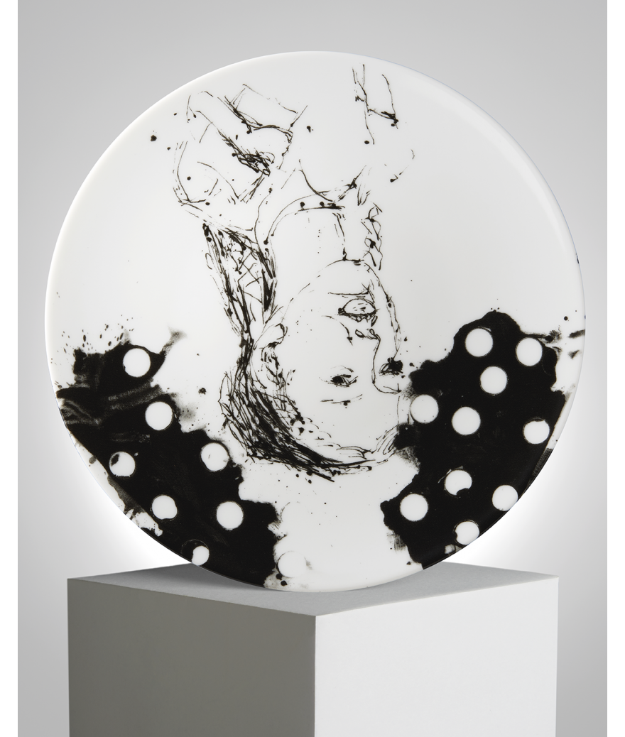 ligne blanche paris BASELITZ Grande Assiette en porcelaine