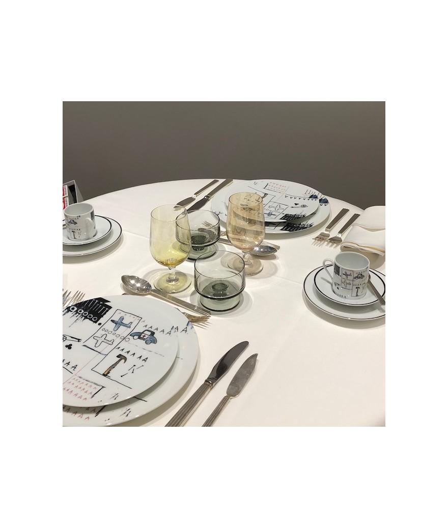 Ligne Blanche Paris BASQUIAT Grande Assiette En Porcelaine ”AAA”