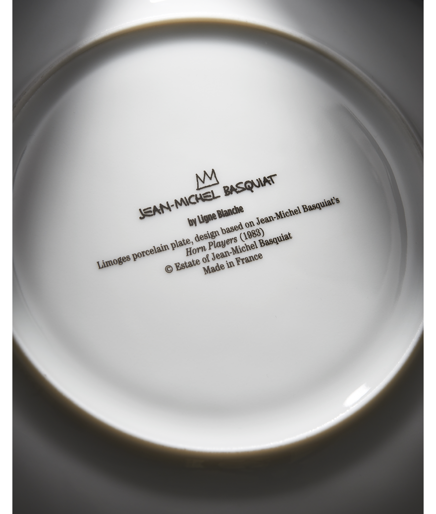 Ligne Blanche Paris BASQUIAT Grande Assiette En Porcelaine ”Horn Players”