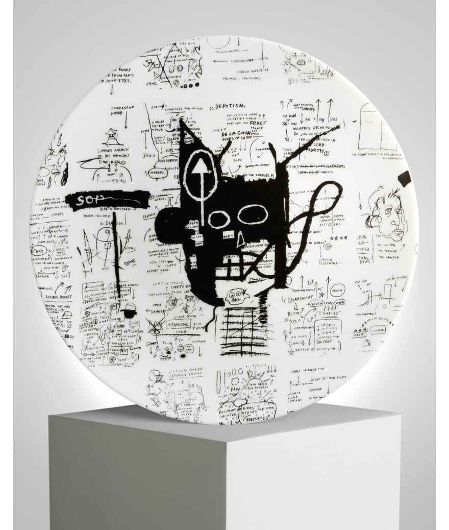 ligne blanche paris BASQUIAT Grande Assiette en porcelaine ”Return of the Central Figure”