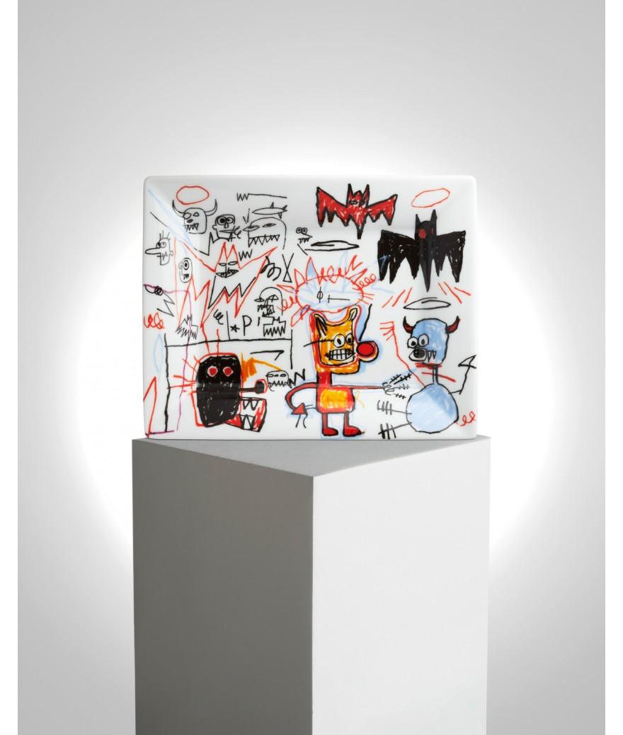 ligne blanche paris BASQUIAT Vide poche en porcelaine de Limoges ”Batman”
