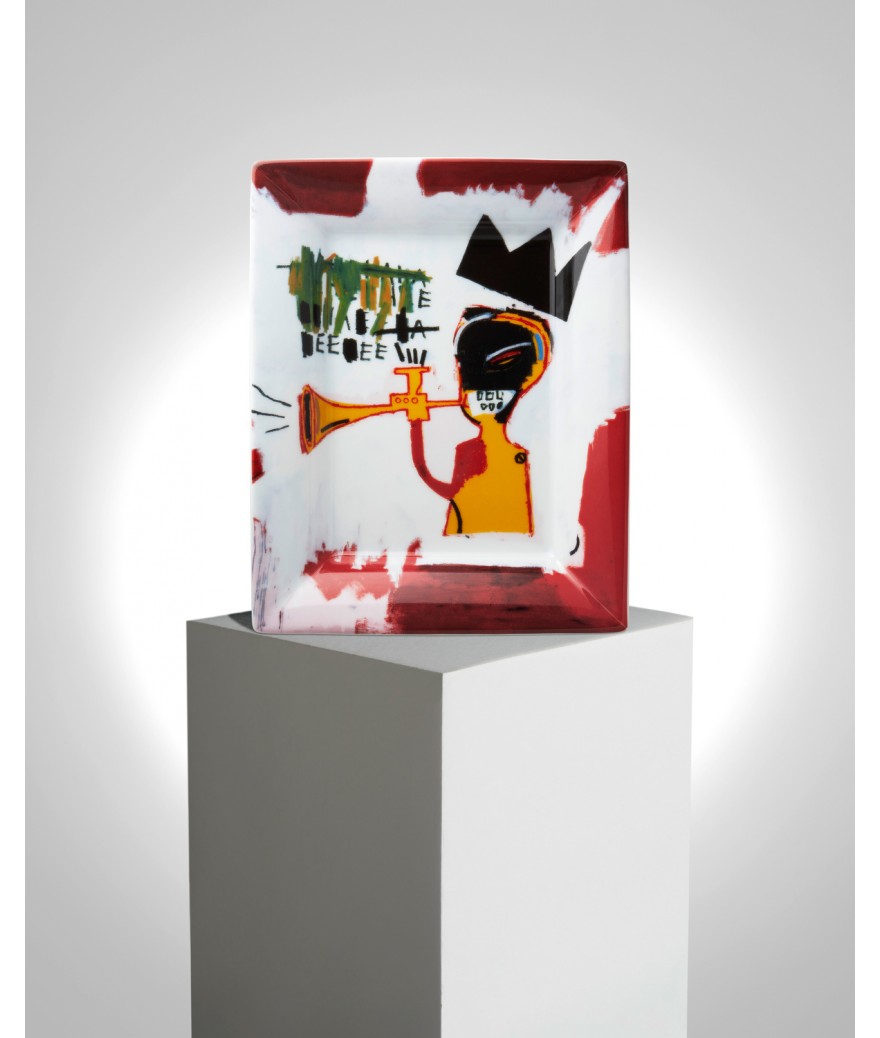 ligne blanche paris BASQUIAT Vide poche en porcelaine de Limoges "Trumpet"