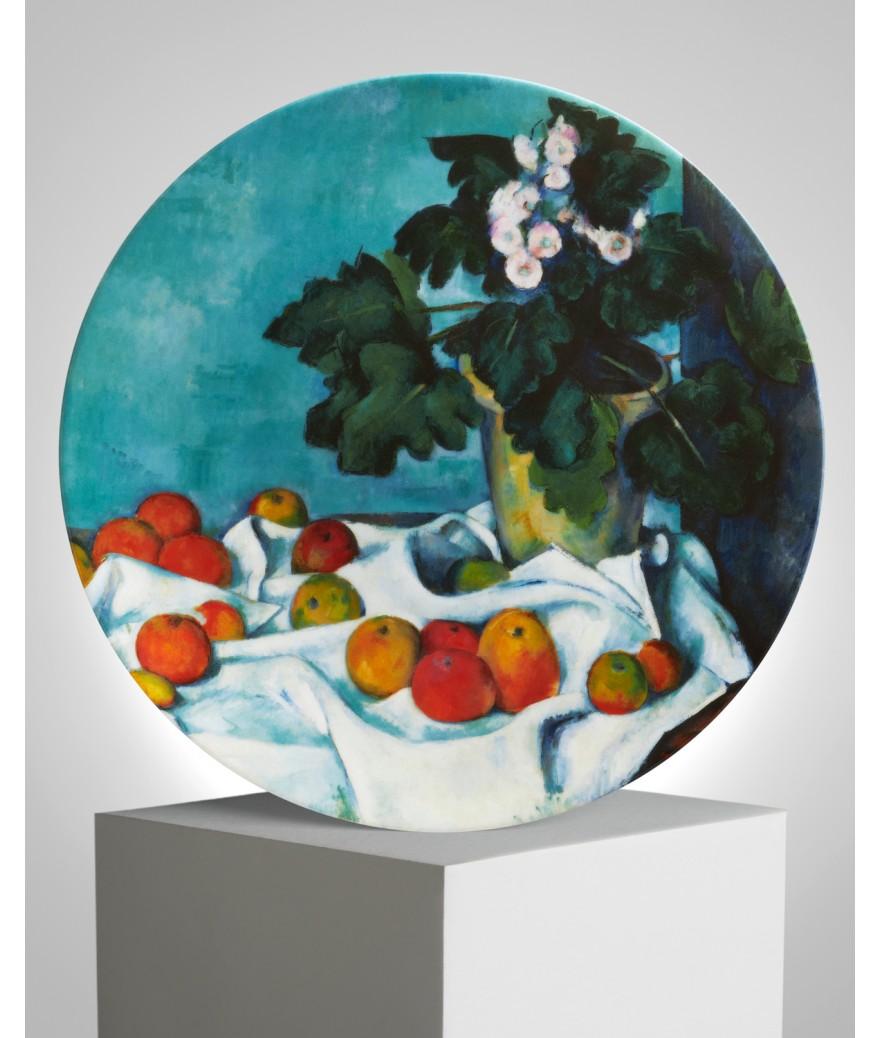 ligne blanche paris CEZANNE Grande assiette en porcelaine "Still Life with Apples and a Pot of Primroses"
