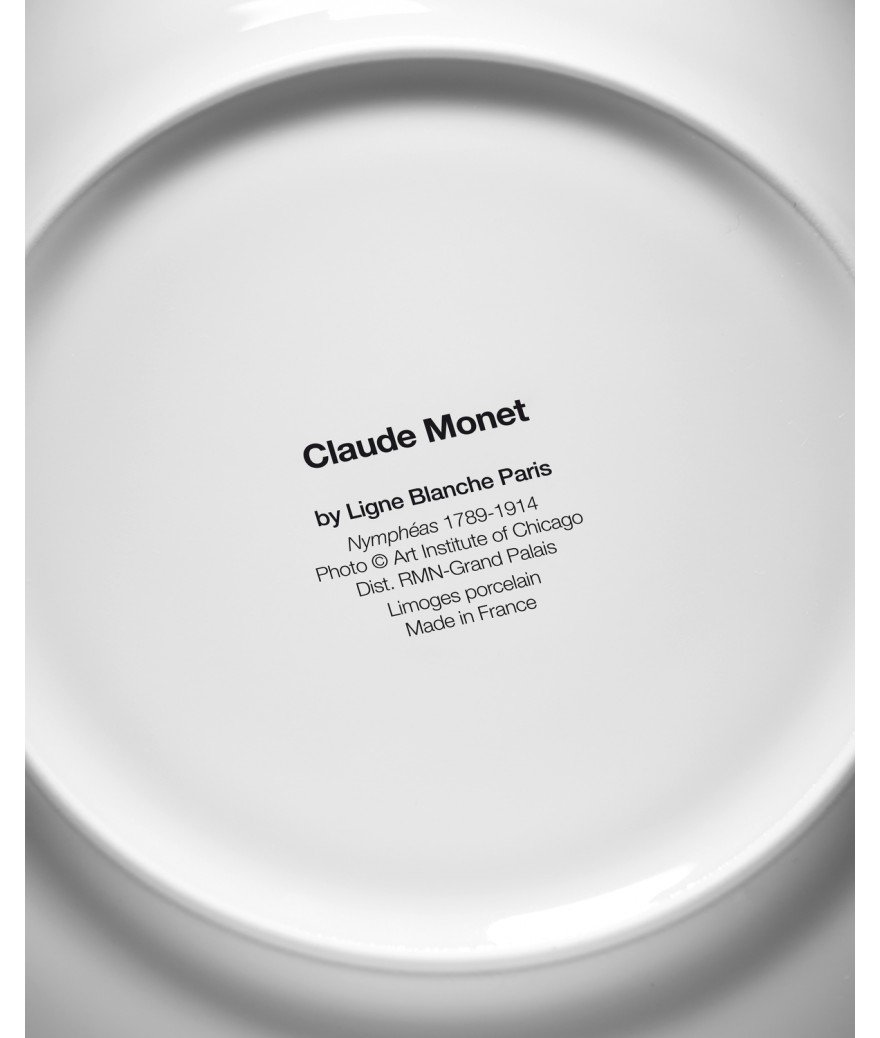 Ligne Blanche Paris Claude MONET Assiette En Porcelaine "Nymphéas"