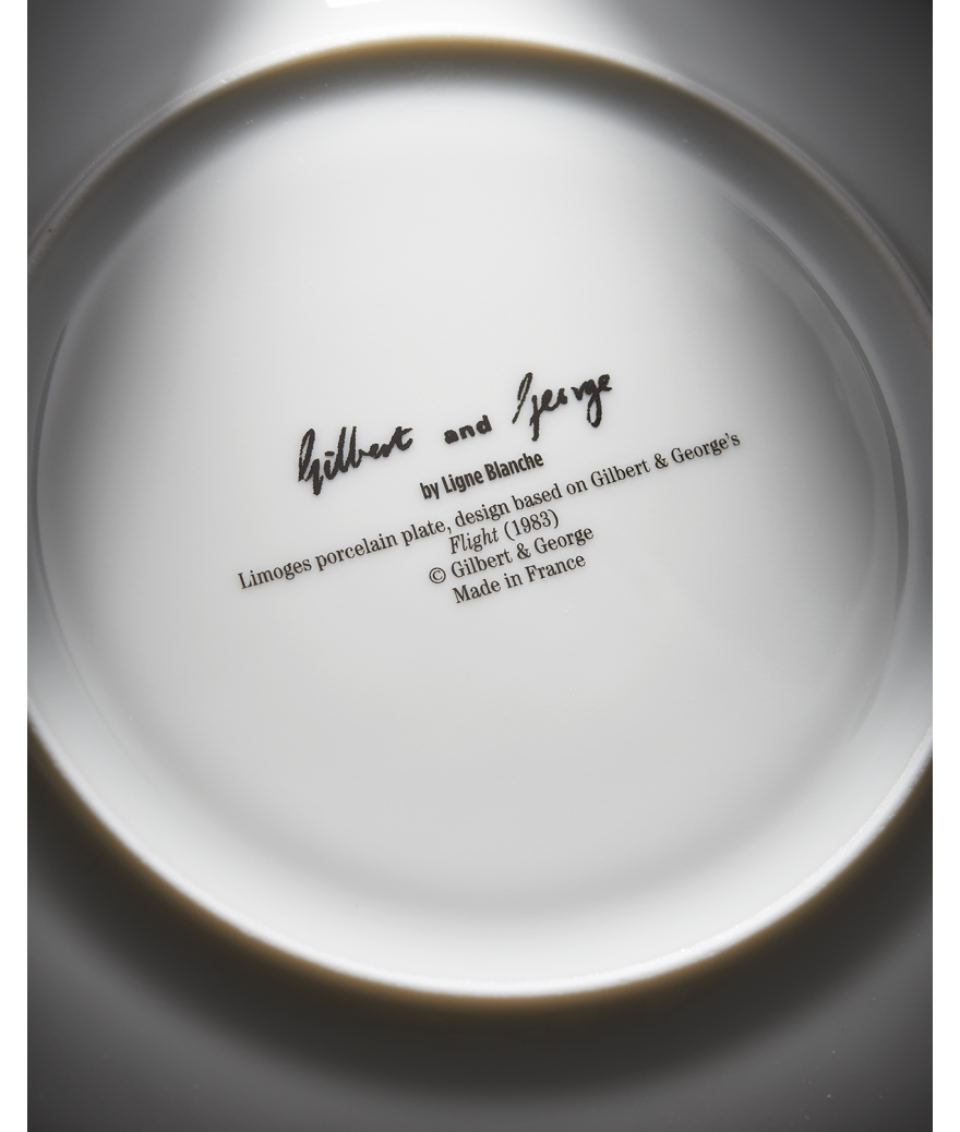 Ligne Blanche Paris GILBERT & GEORGE Grande Assiette En Porcelaine ”Flight”