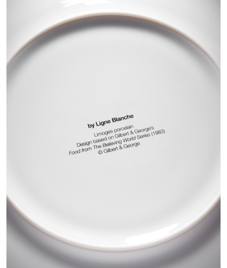 Ligne Blanche Paris GILBERT & GEORGE Grande Assiette En Porcelaine ”Food From The Believing World Series”