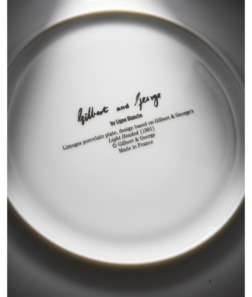 Ligne Blanche Paris GILBERT & GEORGE Grande Assiette En Porcelaine ”Light Headed”