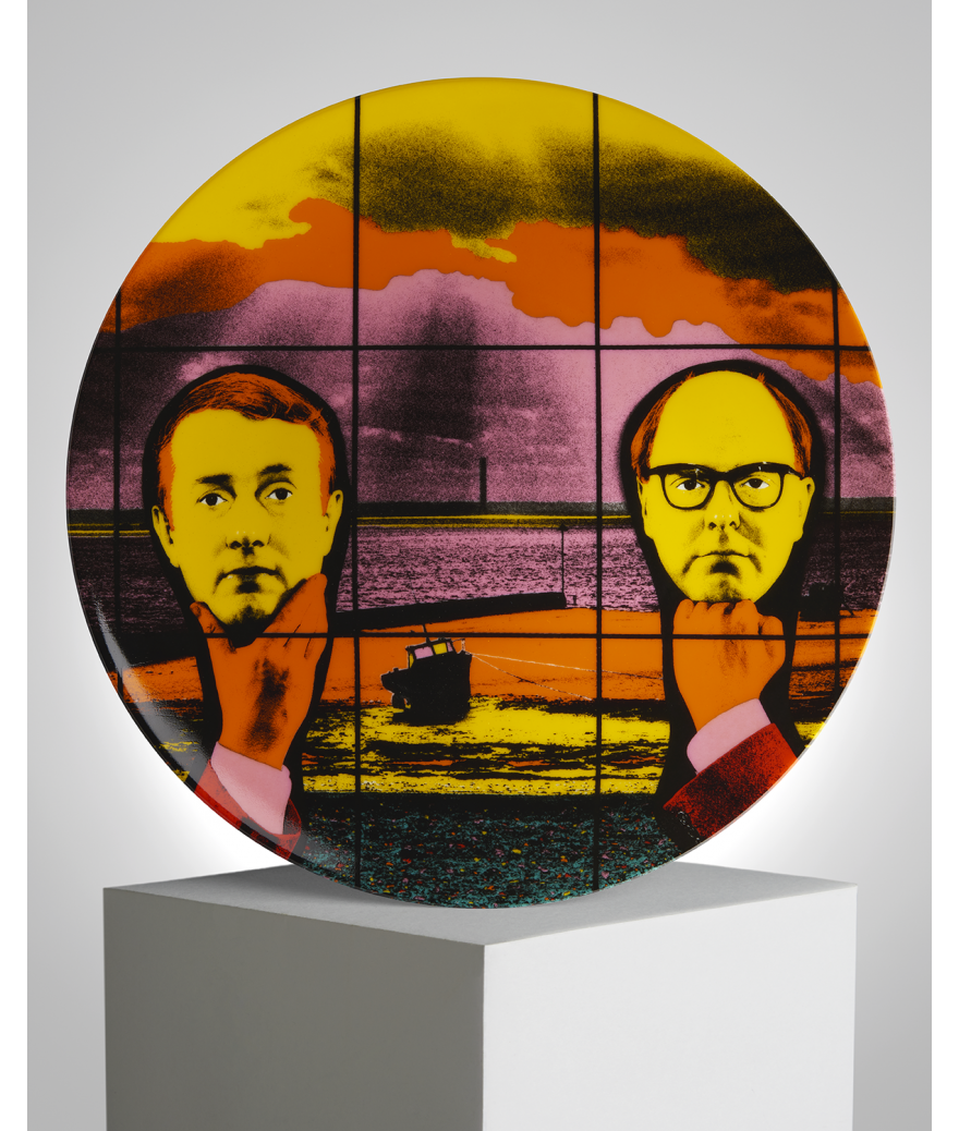 ligne blanche paris GILBERT & GEORGE Grande assiette en porcelaine ”Light Headed”