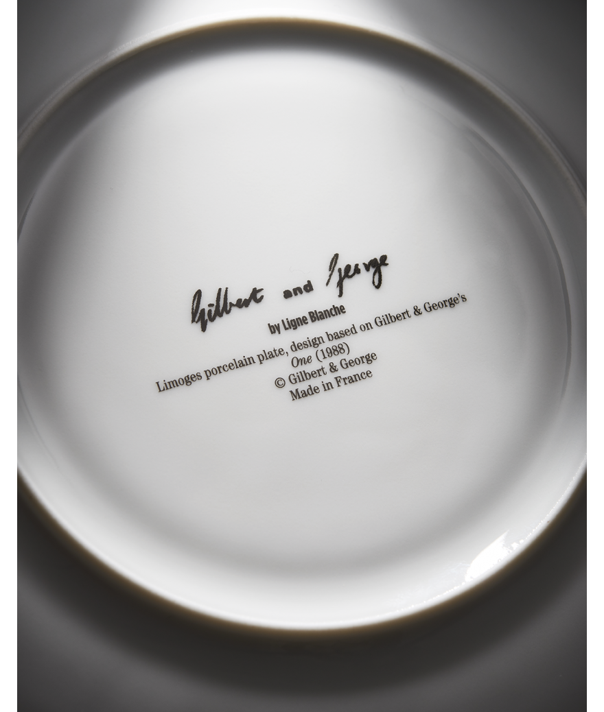 Ligne Blanche Paris GILBERT & GEORGE Grande Assiette En Porcelaine ”One”
