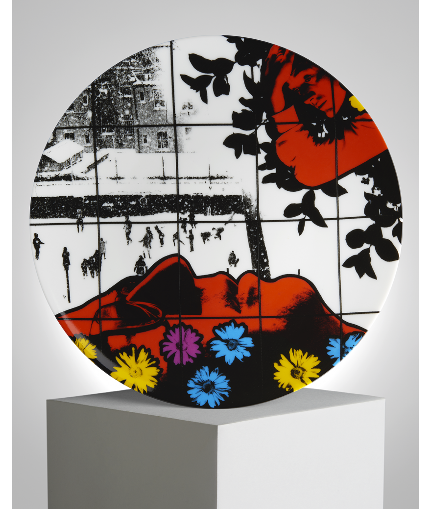ligne blanche paris GILBERT & GEORGE Grande assiette en porcelaine ”Winter Flowers”