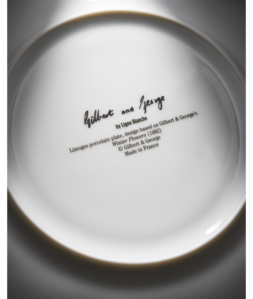 Ligne Blanche Paris GILBERT & GEORGE Petite Assiette En Porcelaine ”Winter Flowers”