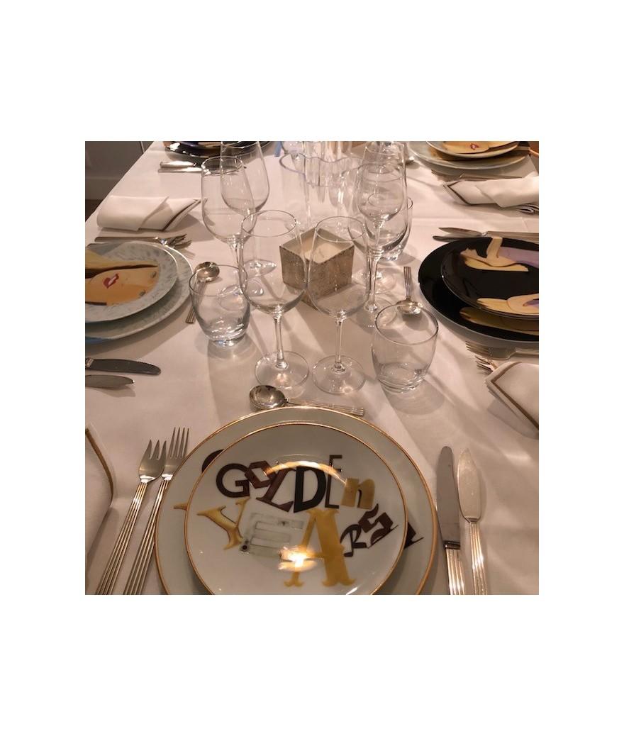 Ligne Blanche Paris Jack PIERSON Assiette En Porcelaine ”Golden Years”