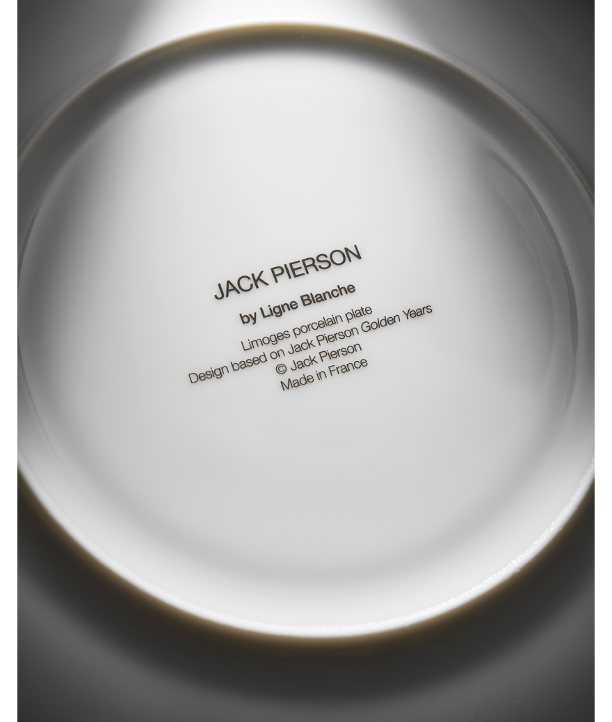Ligne Blanche Paris Jack PIERSON Grande Assiette En Porcelaine ”Golden Years”