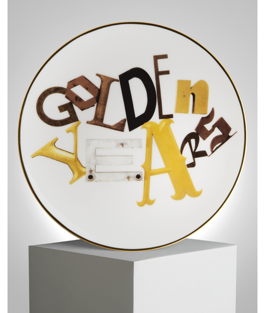 ligne blanche paris Jack PIERSON grande assiette en porcelaine ”Golden Years”