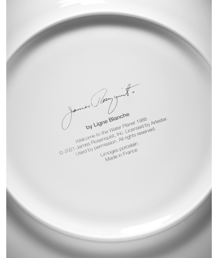 Ligne Blanche Paris James ROSENQUIST Assiette En Porcelaine "Welcome To The Water Planet"