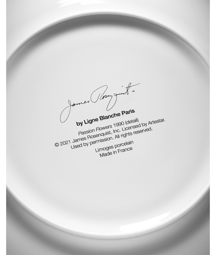 Ligne Blanche Paris James ROSENQUIST Grande Assiette En Porcelaine "Passion Flowers"