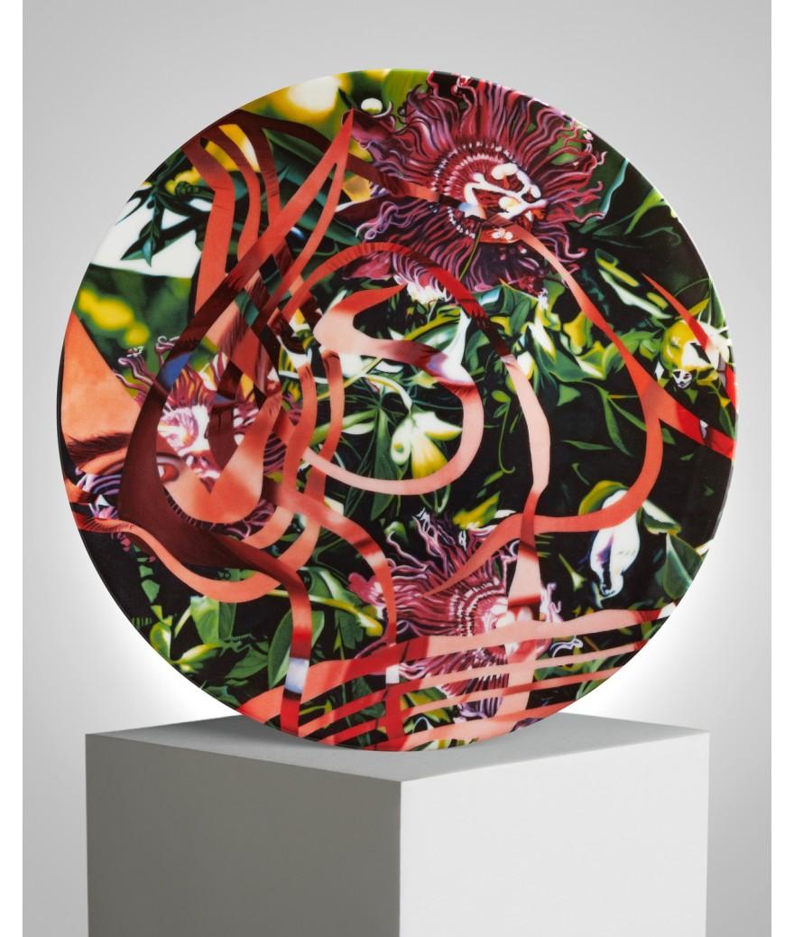 ligne blanche paris James ROSENQUIST grande assiette en porcelaine "Passion Flowers"