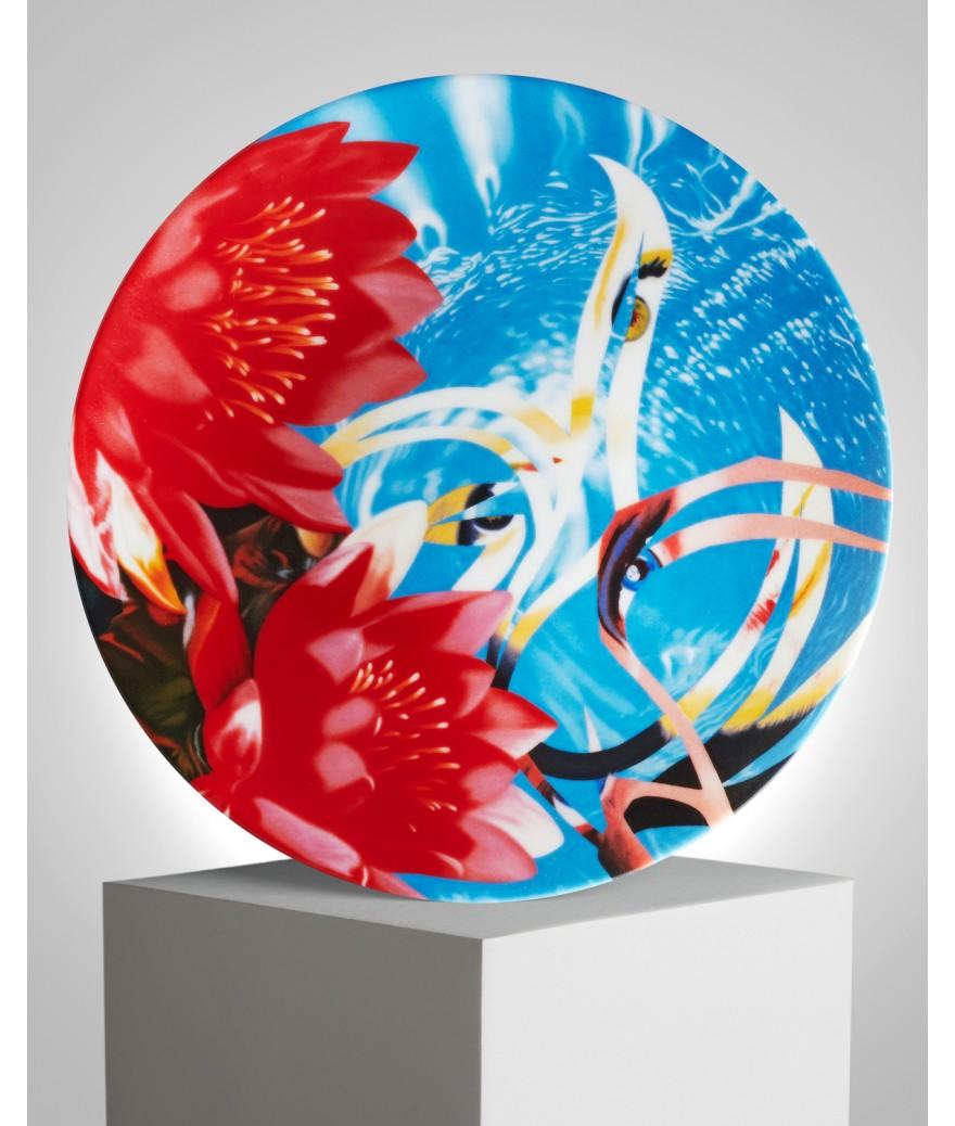 ligne blanche paris James ROSENQUIST grande assiette en porcelaine "Sky Hole"
