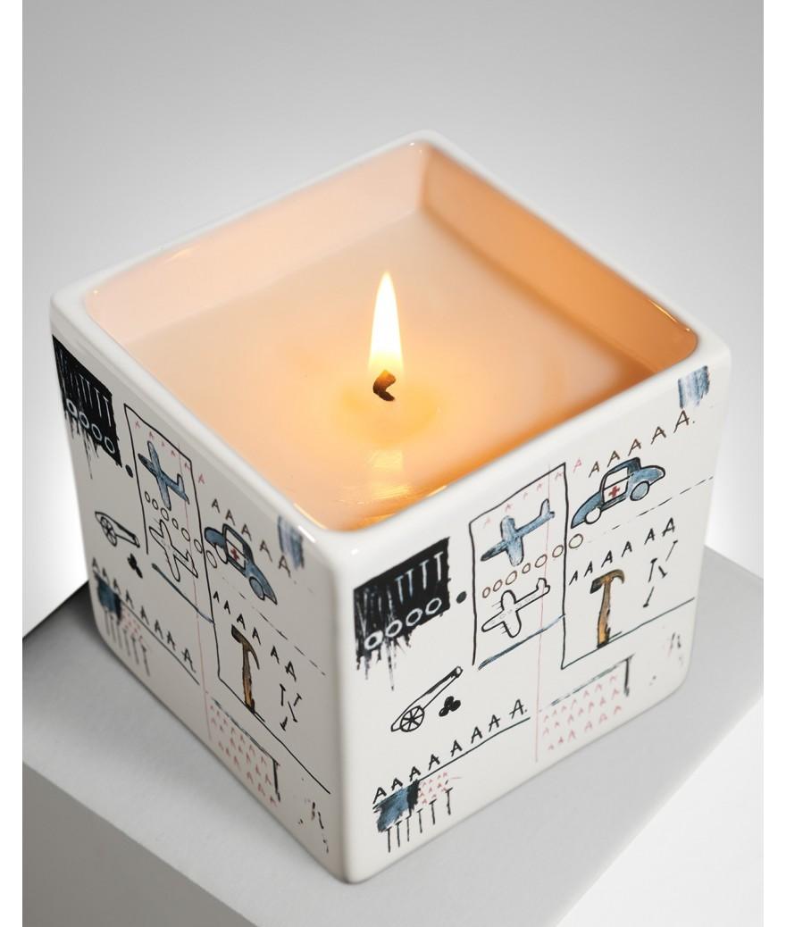 Ligne Blanche Paris Jean Michel BASQUIAT Bougie Parfumée Carrée ”AAA”